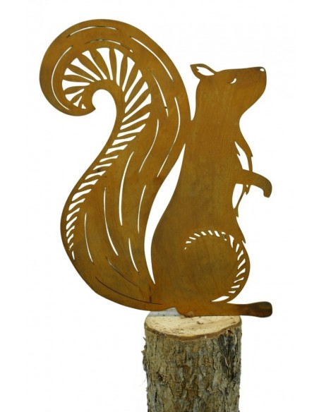 Deko Eichhörnchen mit Schraube für Zäune