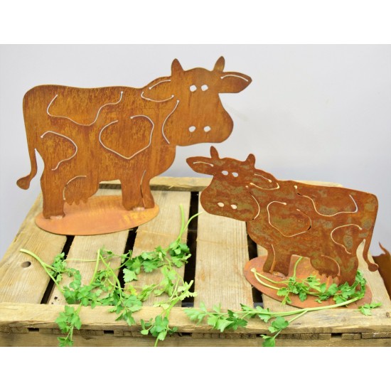 Rost Kuh 'Milka'  25 x 35 cm, auf Platte