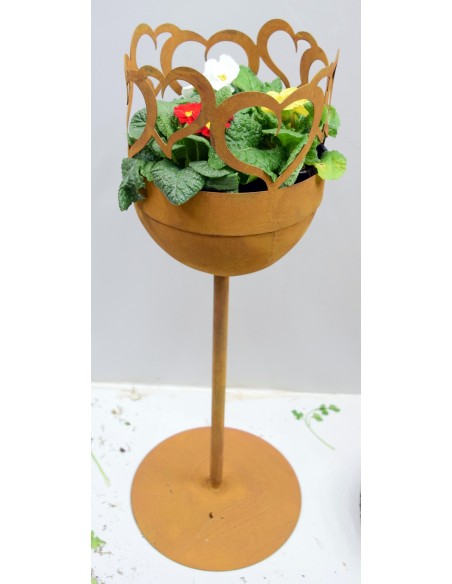 Pokal/Kelch klein mit Herzen aus Rost