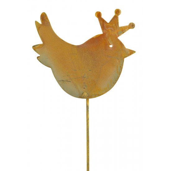 Deko Tierfigur Motiv Zaunkönig in orangebraunem Rostton
