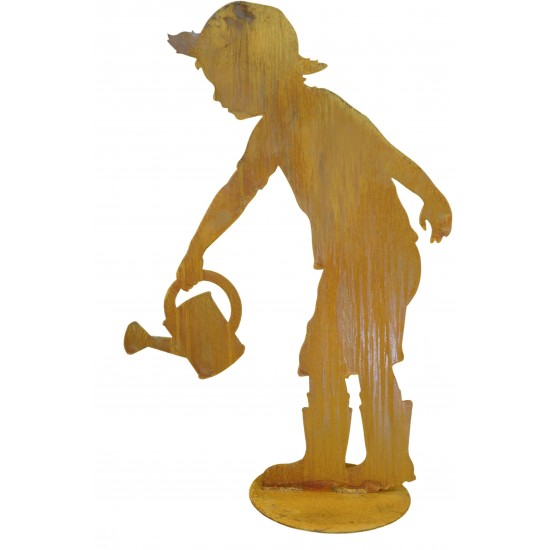 Deko Gärtner Till mit Gießkanne - Gartendeko aus Edelrost