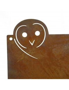 Blanko Rostschild mit Eule zum Selbstbeschriften, 19,50 x 30,50 cm - Blechschild 2