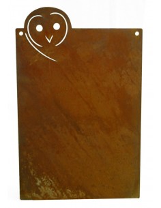Blanko Rostschild mit Eule zum Selbstbeschriften, 19,50 x 30,50 cm - Blechschild