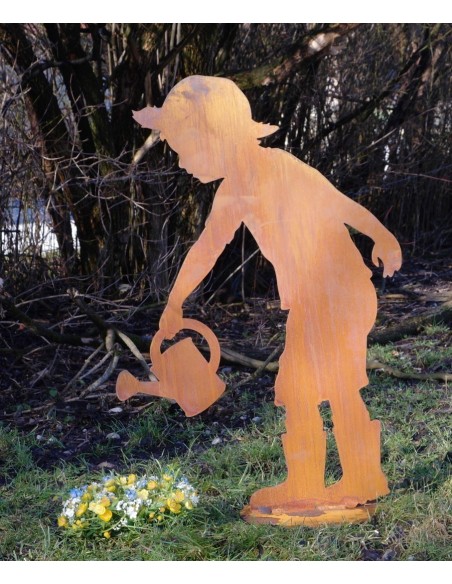 Deko Gärtner Till mit Gießkanne - Gartendeko aus Edelrost Deko Gärtner Till mit Gießkanne - Gartendeko aus Edelrost