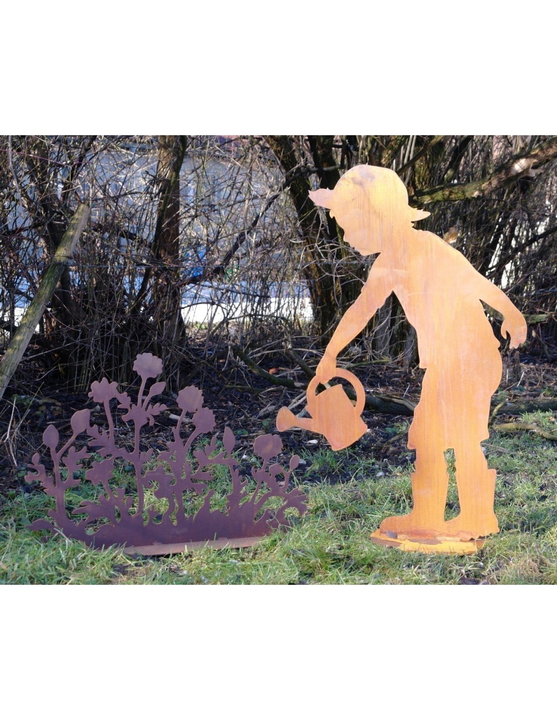 Dekofigur aus Metall für Ihren Garten Gärtner Till mit Gießkanne