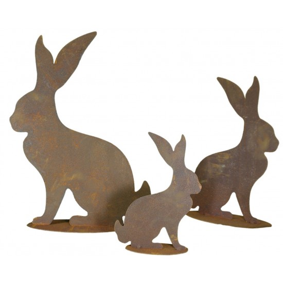 Osterhasen für Außen -  Edelrost Gartendeko