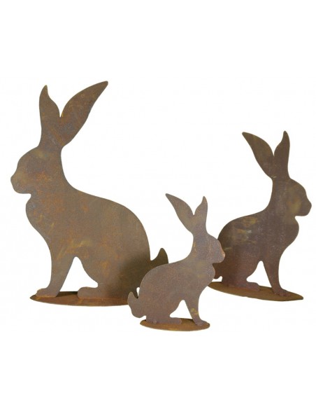 Osterhasen für Außen -  Edelrost Gartendeko