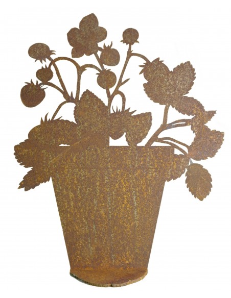 Edelrost Metall Deko Erdbeeren