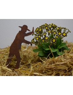 Figur Edelrost Gärtner Heinz, 20 cm, auf Platte 2