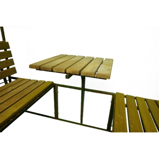 Pavillons "Carisma" mit Massivholzbank Eiche, Edelrost unbehandelt