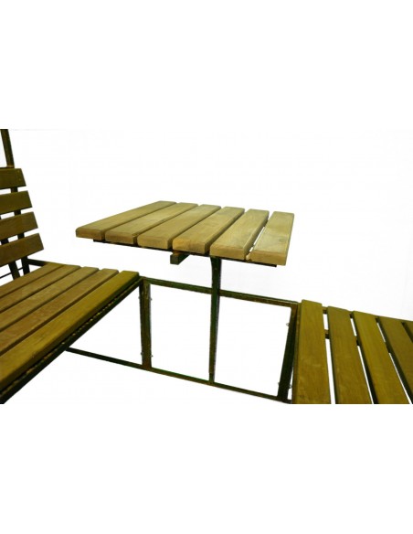 Pavillons "Carisma" mit Massivholzbank Eiche, Edelrost unbehandelt