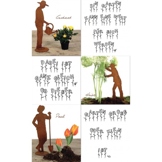 Blumenstecker Gärtner Gerhard mit Gießkanne - Edelrost Beestecker