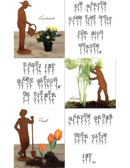 Blumenstecker Gärtner Gerhard mit Gießkanne - Edelrost Beestecker