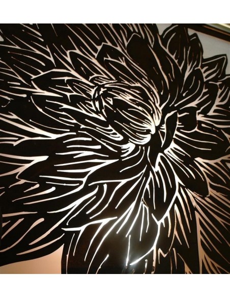 Gartendeko Rost Dahlien Paravent 1,50 x 1,20 m als Sichtschutz oder Wandbild  Edelrost 