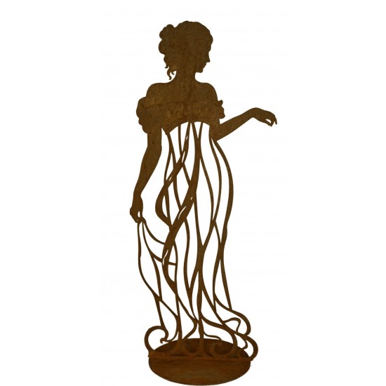 Rankhilfe Metall als Silhuette einer französischen Dame im Kleid "Signorina anmutig" mit Steckverbindung