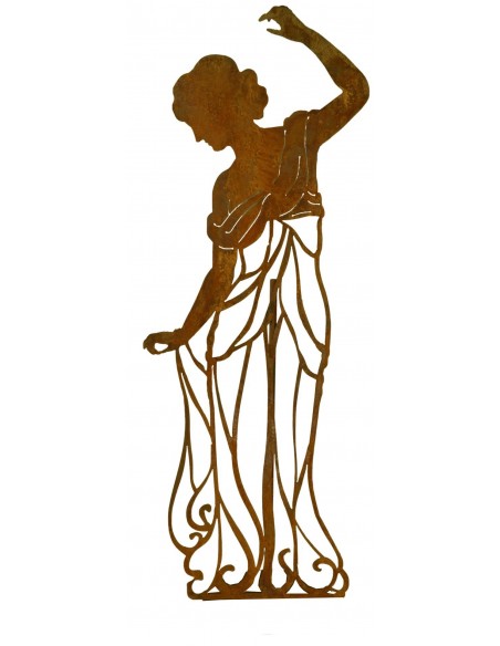 Rankhilfe Signorina graziös mit Steckverbindung Gartenfigur aus Metall und Edelrost Damenfigur Hilfe für die Pflanzen