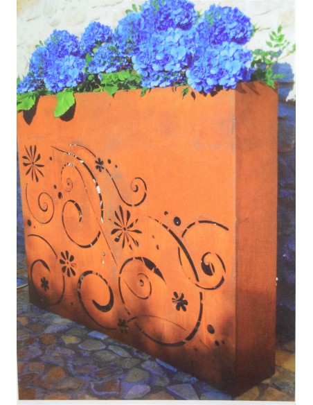 Edelrost Raumteiler Fiori 120 cm mit Pflanzboden Sichtschutz kaufen