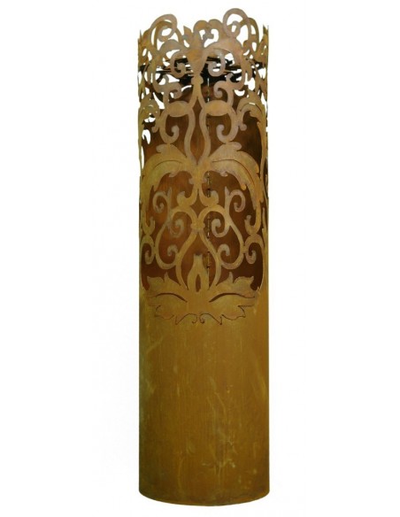 Rostsäule zum Beleuchten mit Barok Muster