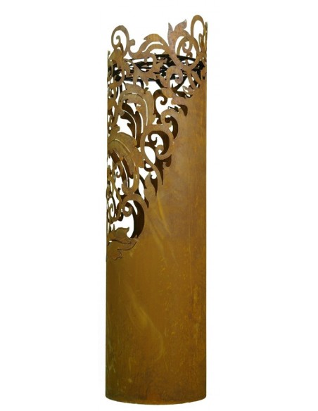 Rostsäule rund zum Beleuchten mit Barok Muster