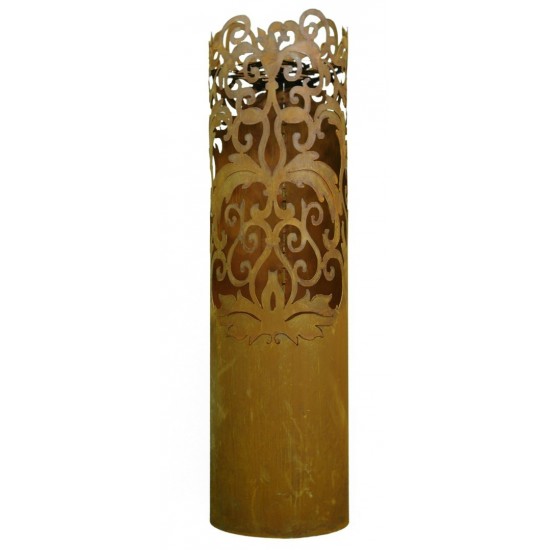 Gartendeko beleuchtete Rostsäulen 