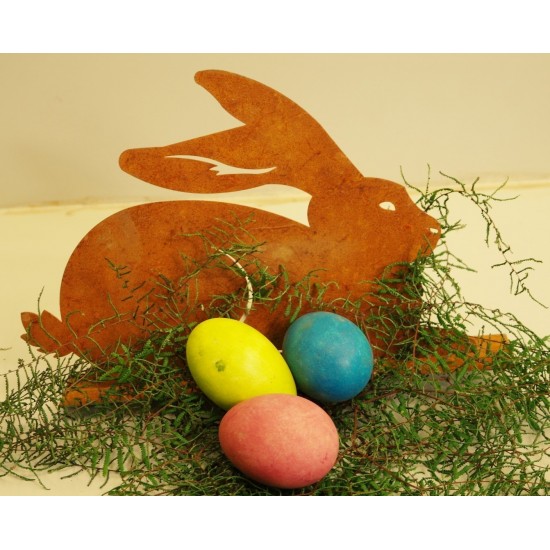 Osterdekoration Tierfigur Hase aus Edelrost