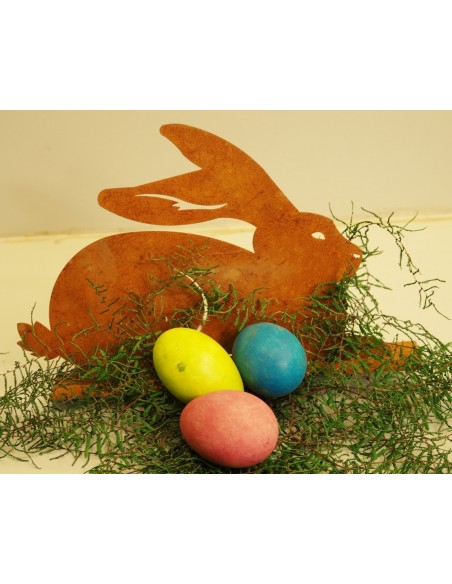 Osterdekoration Tierfigur Hase aus Edelrost
