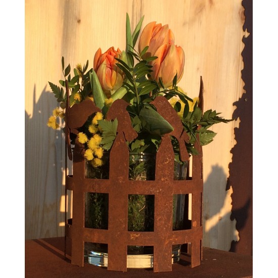 Edelrost Vogelzaun Ring Ø 16 cm 