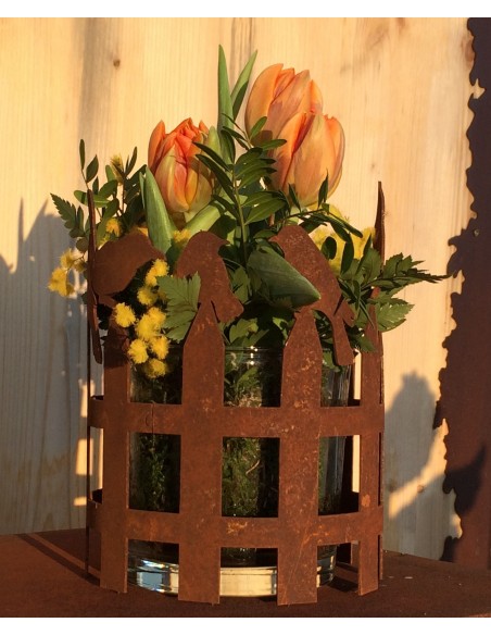 Edelrost Vogelzaun Ring Ø 16 cm 