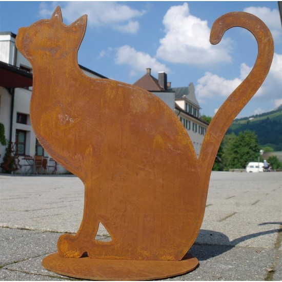 Edelrost Gartendeko Katze