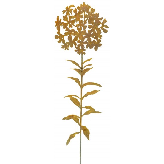 Edelrost Gartenstecker Phlox mit Blättern Ø 30 cm Höhe 145 cm 