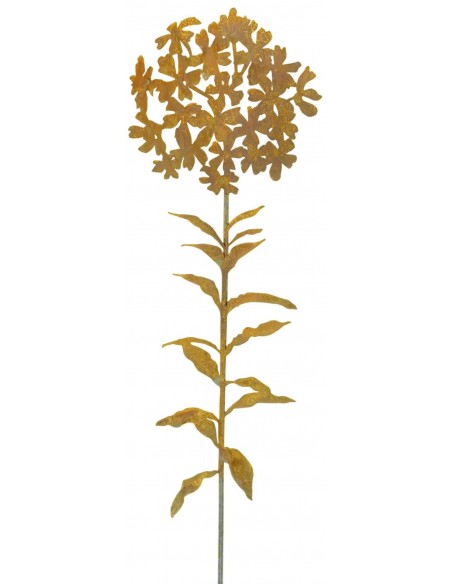 Edelrost Gartenstecker Phlox mit Blättern Ø 30 cm Höhe 145 cm 