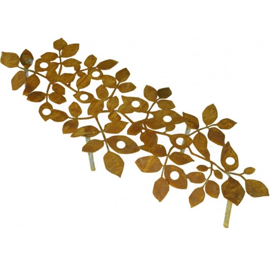 Edelrost Blumenständer mit Blätter für Reagenzgläser