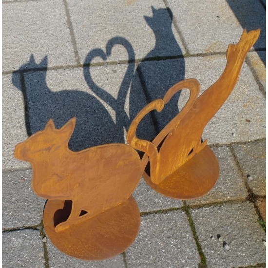 Gartendeko Katze aus Metall