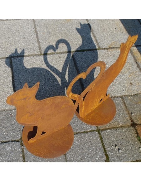 Gartendeko Katze aus Metall