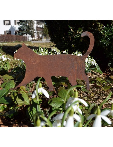 Gartendeko rost Katze