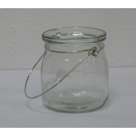 Glas Windlicht mit Bügel zum Aufhängen 