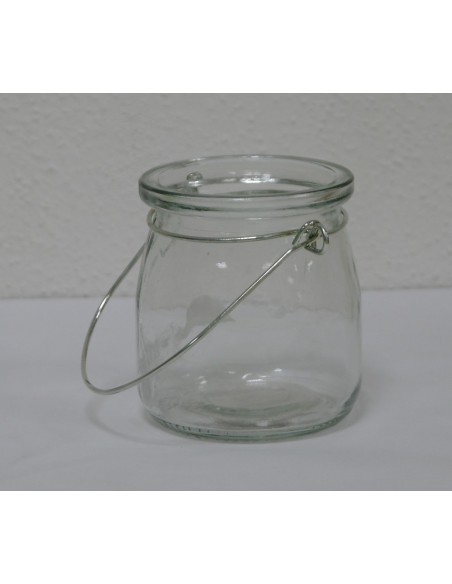 Glas Windlicht mit Bügel zum Aufhängen 