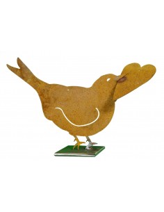 Süßer Vogel mit Herz in ockergelbem Rostton