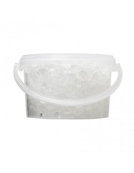 Glassteine im Eimer als Dekomaterial