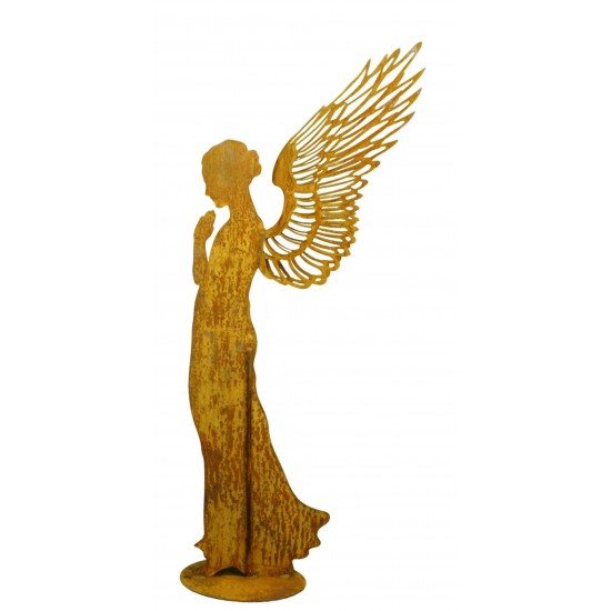 Edelrost Wandhalter Flügel für Kerze Gartendeko Rost Deko Engel Figur Engelfigur 