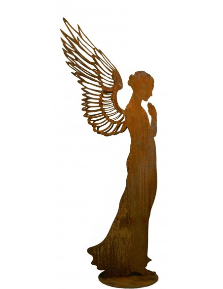 große Engelfigur Metall rostig