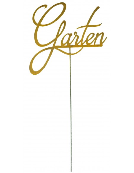 Schriftzug "Garten" auf Stab, 2mm Stahl H 45 cm - B 67 cm - Stab 120 cm