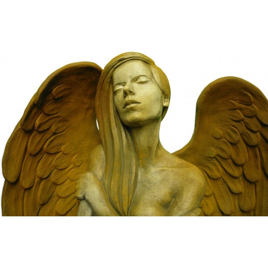 Steinguss Engel "ELOA" mit Rosteffekt, 168 cm hoch