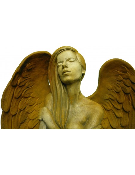 Steinguss Engel "ELOA" mit Rosteffekt, 168 cm hoch