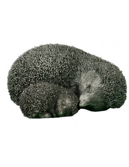 Steinguss Igelpaar, Mutter mit Baby