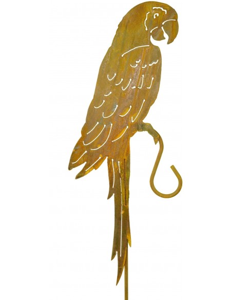 ansprechend für den Paradiesgarten, Ara auf Hakenstab