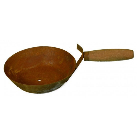 Deko Pfanne zum Bepflanzen mit Holzgriff, Durchmesser 17 cm - Bauerngarten Deko Idee