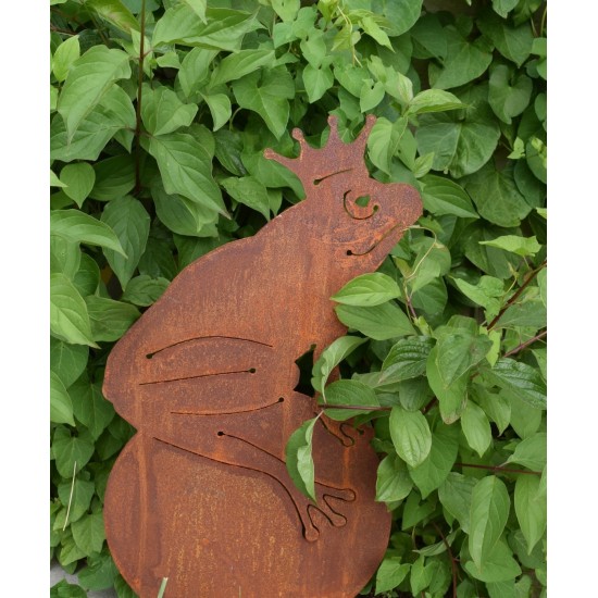 Froschkönig Edelrost Gartenfigur