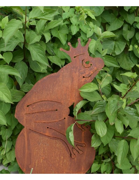 Froschkönig Edelrost Gartenfigur