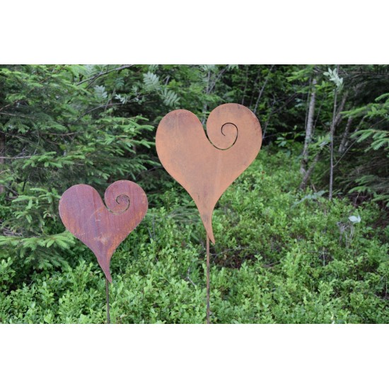 Gartenstecker Herz Edelrost